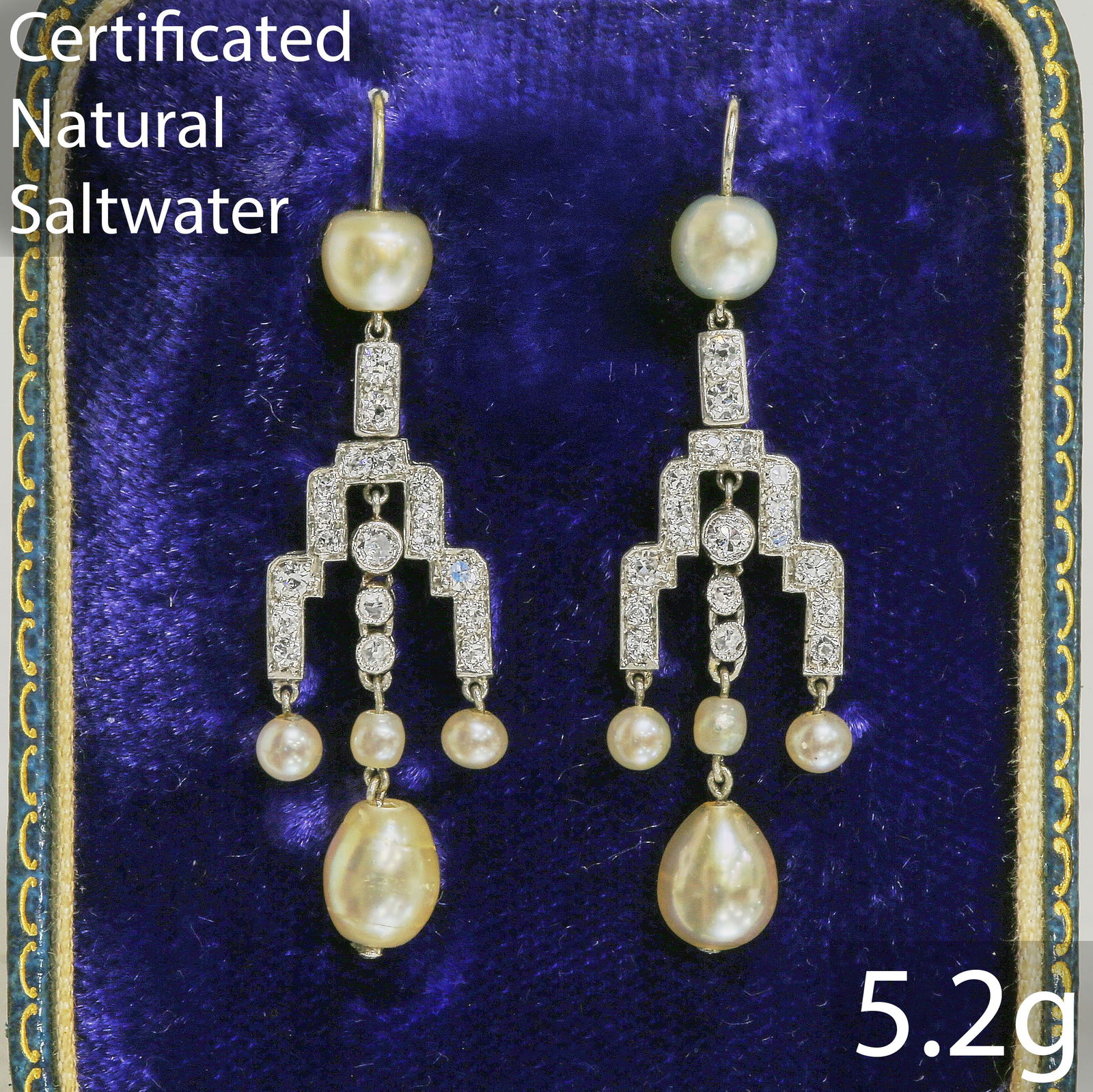 PAIR OF EDWARDIAN DIAMOND PENDANT NECKLACE (1 of 1)