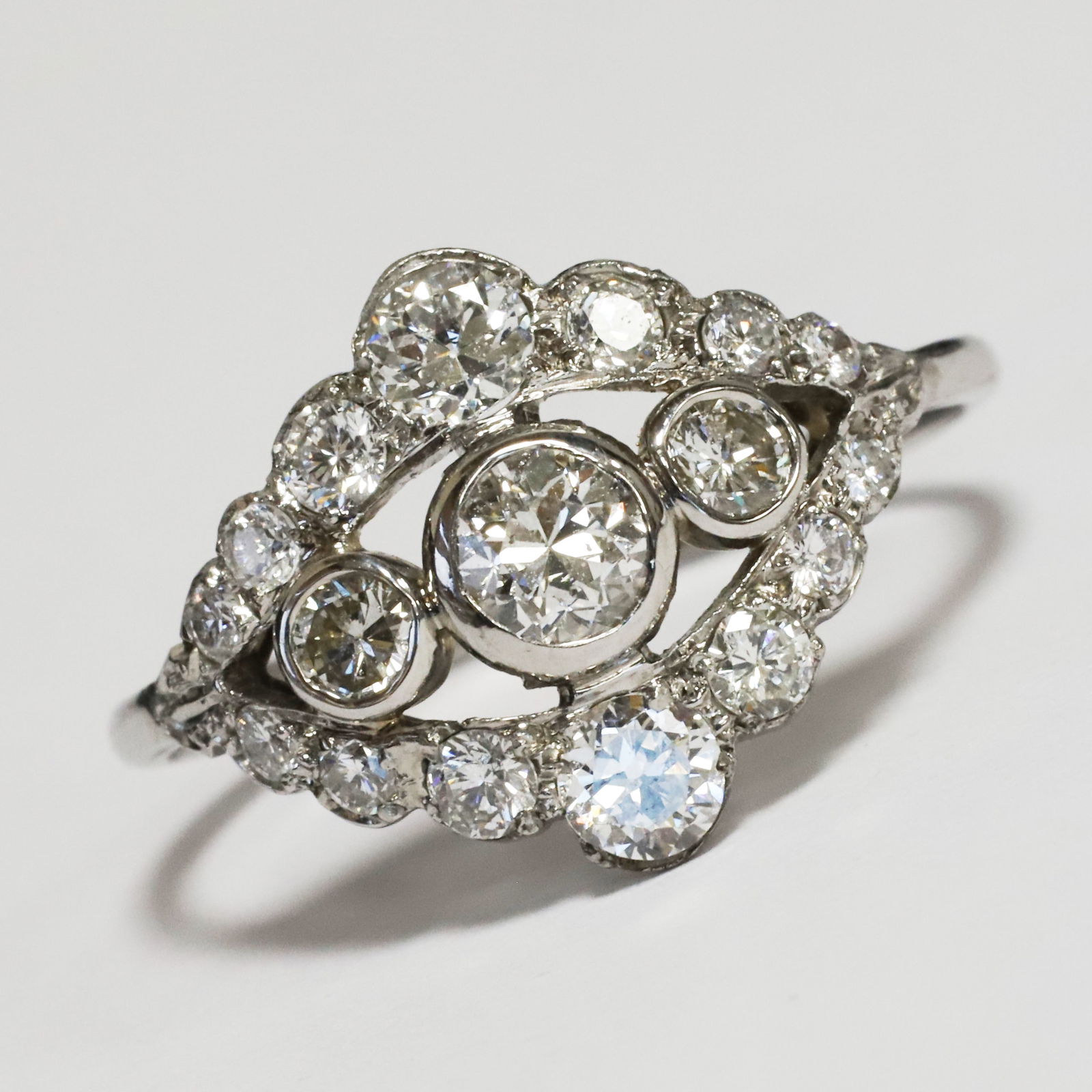 EDWARDIAN DIAMOND CLUSTER RING (1 of 1)