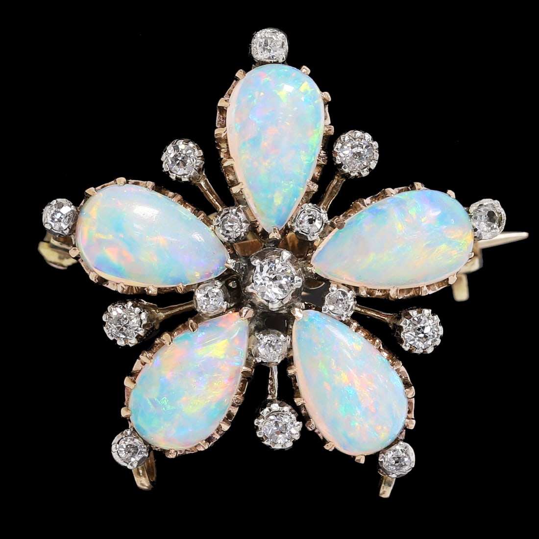 VICTORIAN OPAL AND DIAMOND BROOCH (1 of 1)