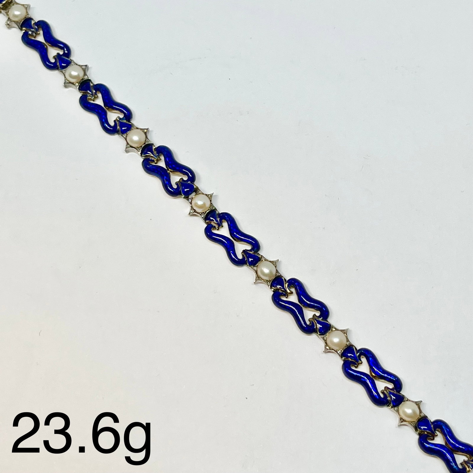 ANTIQUE ENAMEL AND PEARL BRACELET (1 of 1)