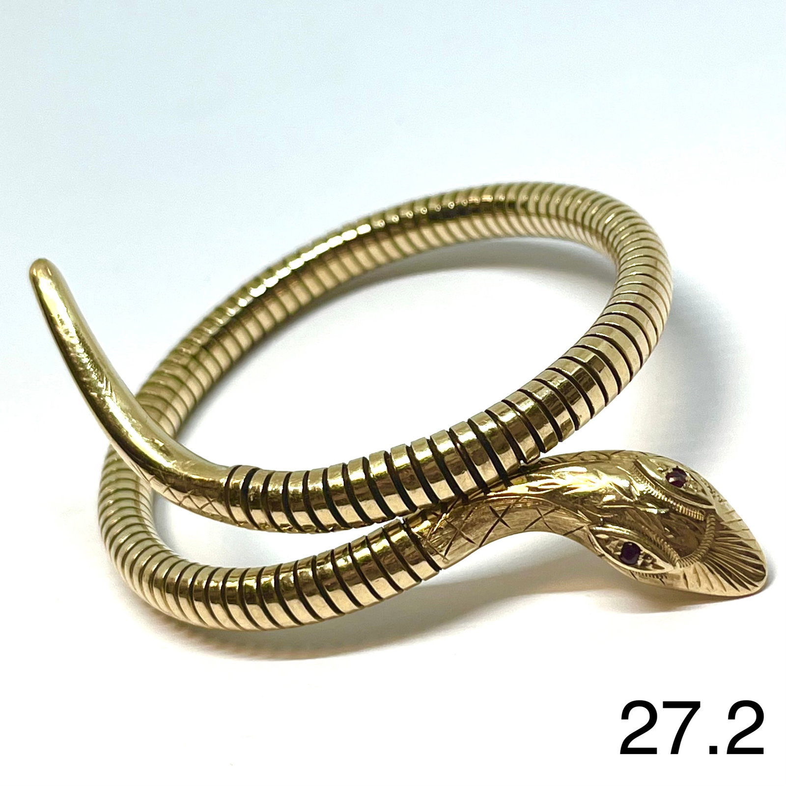 RUBY SNAKE GOLD TUBOGAS BANGLE (1 of 1)