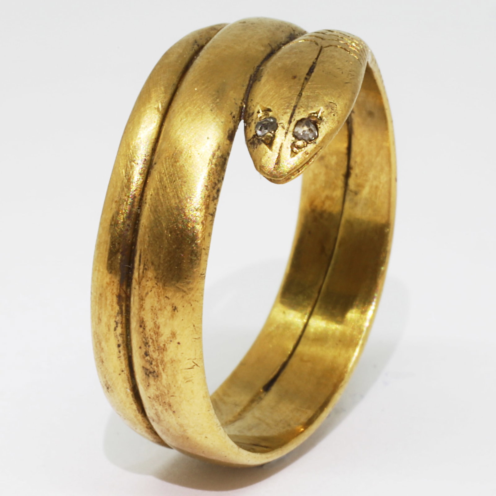 GEORGIAN DIAMOND COILED SNAKE RING (1 of 1)