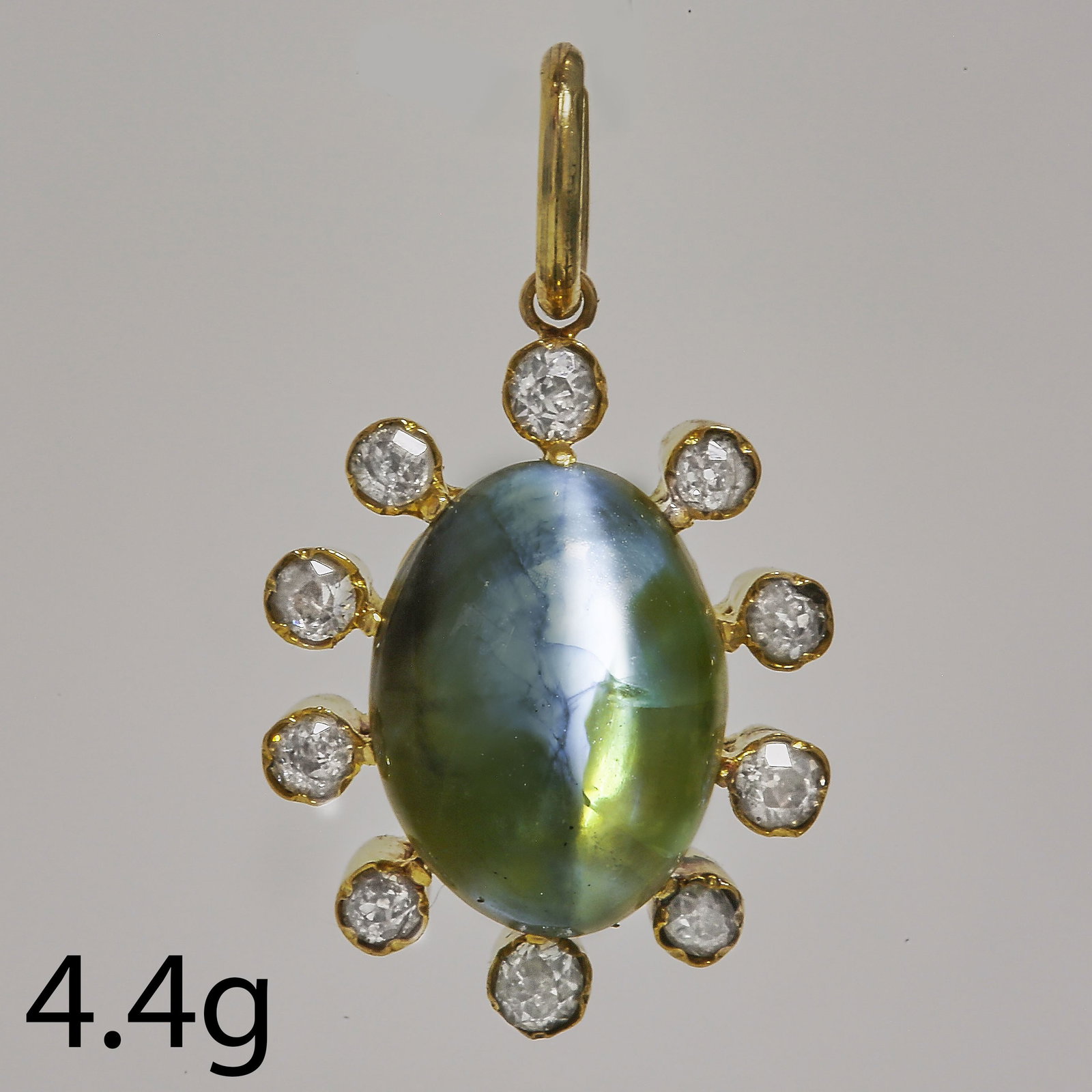 CATS EYE AND DIAMOND PENDANT (1 of 1)