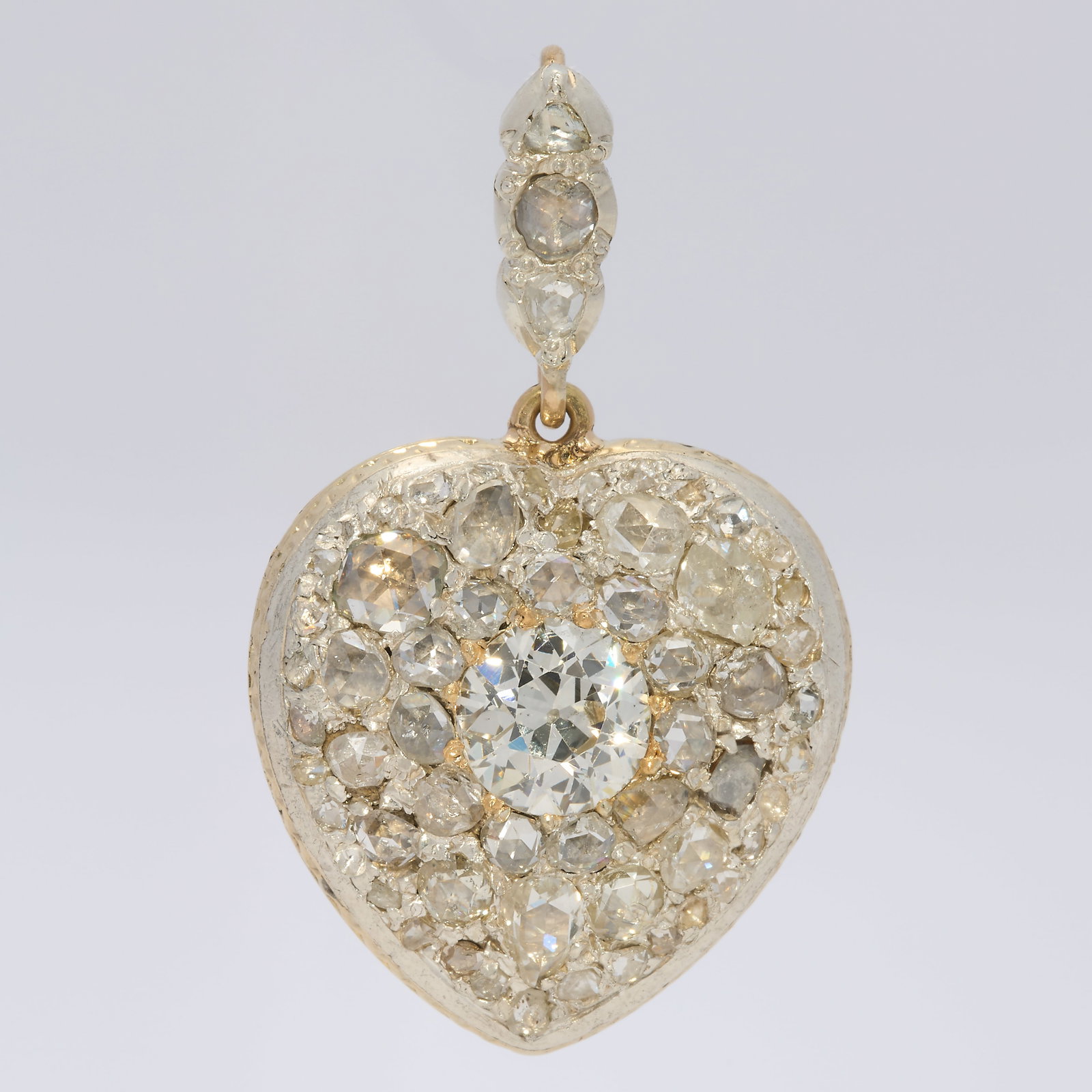 RARE ANTIQUE DIAMOND HEART LOCKET PENDANT (1 of 1)
