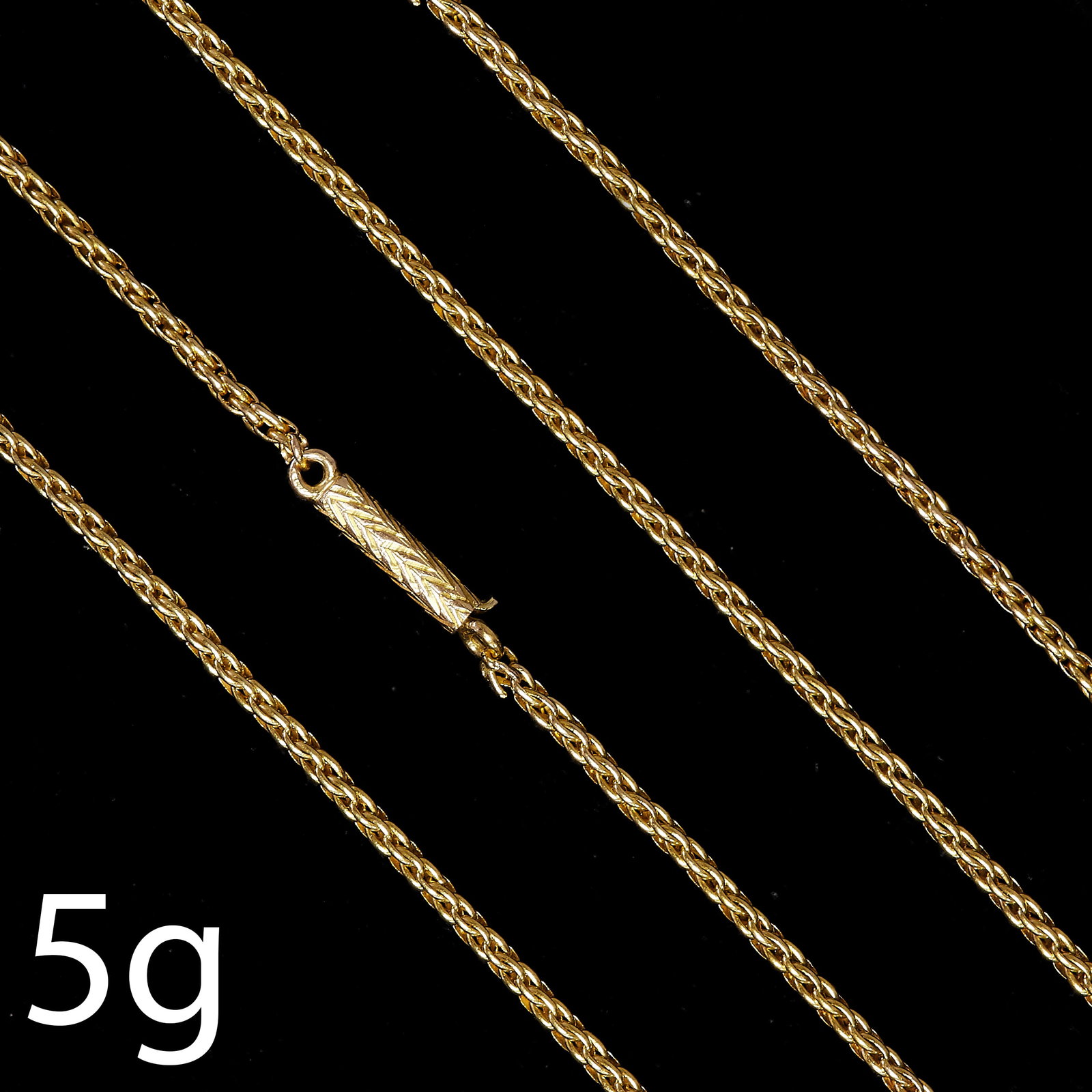 ANTIQUE LINK CHAIN NECKLACE: ANTIQUE LINK CHAIN NECKLACE,5 grams, testing 15 ct. gold.L. 40 cm.