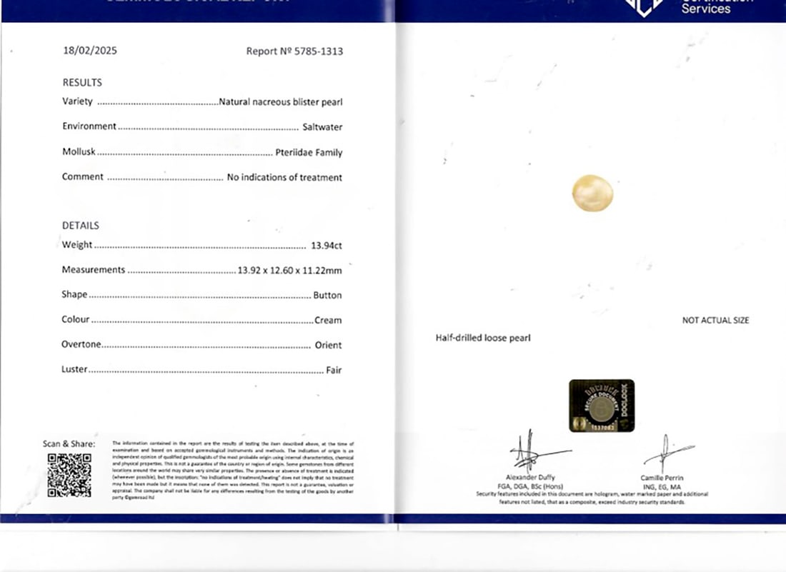 FINE CERTIFICATED NATURAL SALTWATER PEARL SNAKE STICKPIN (1 of 1)