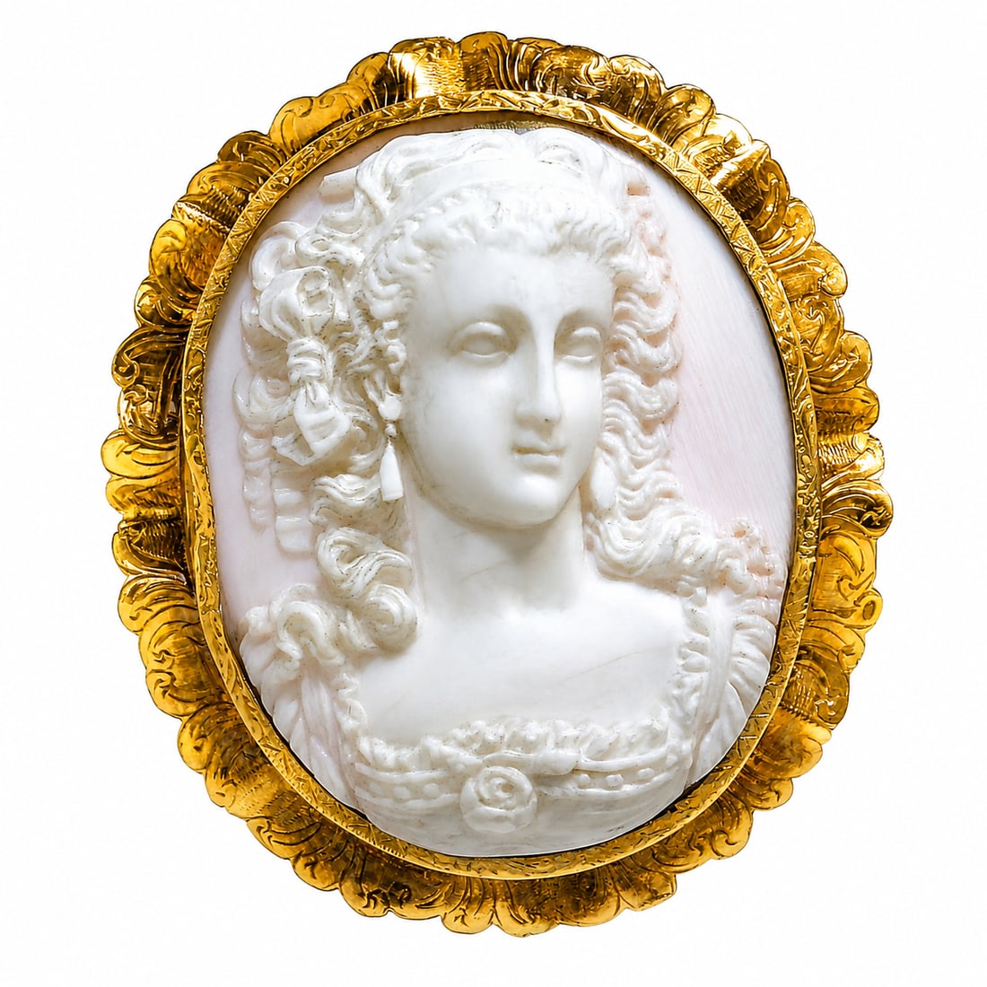 ANTIQUE GOLD CAMEO BROOCH (1 of 1)