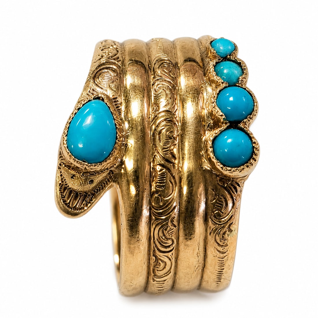 ANTIQUE TURQUOISE SNAKE RING (1 of 1)