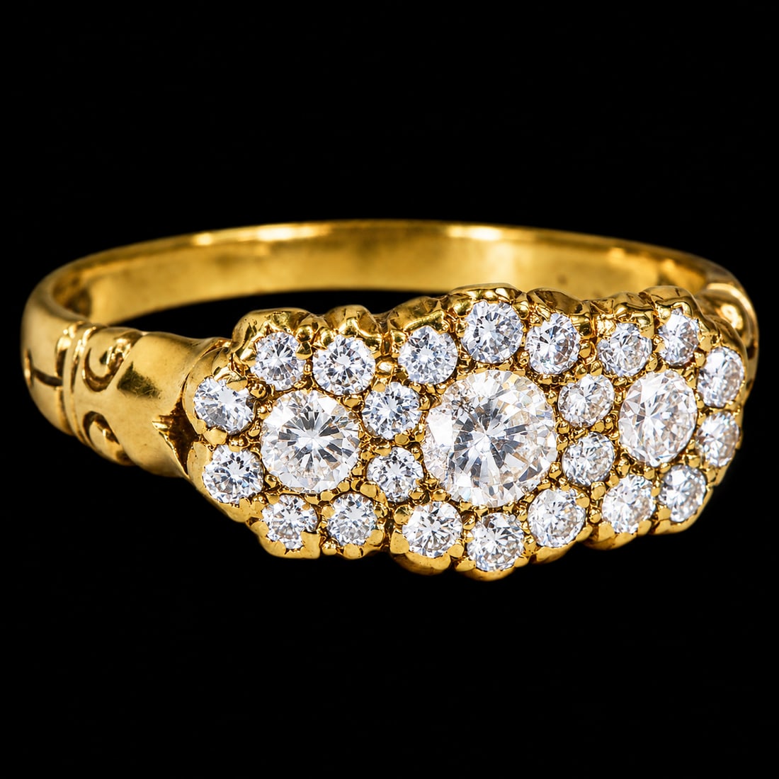 DIAMOND TRIPLE CLUSTER RING (1 of 1)