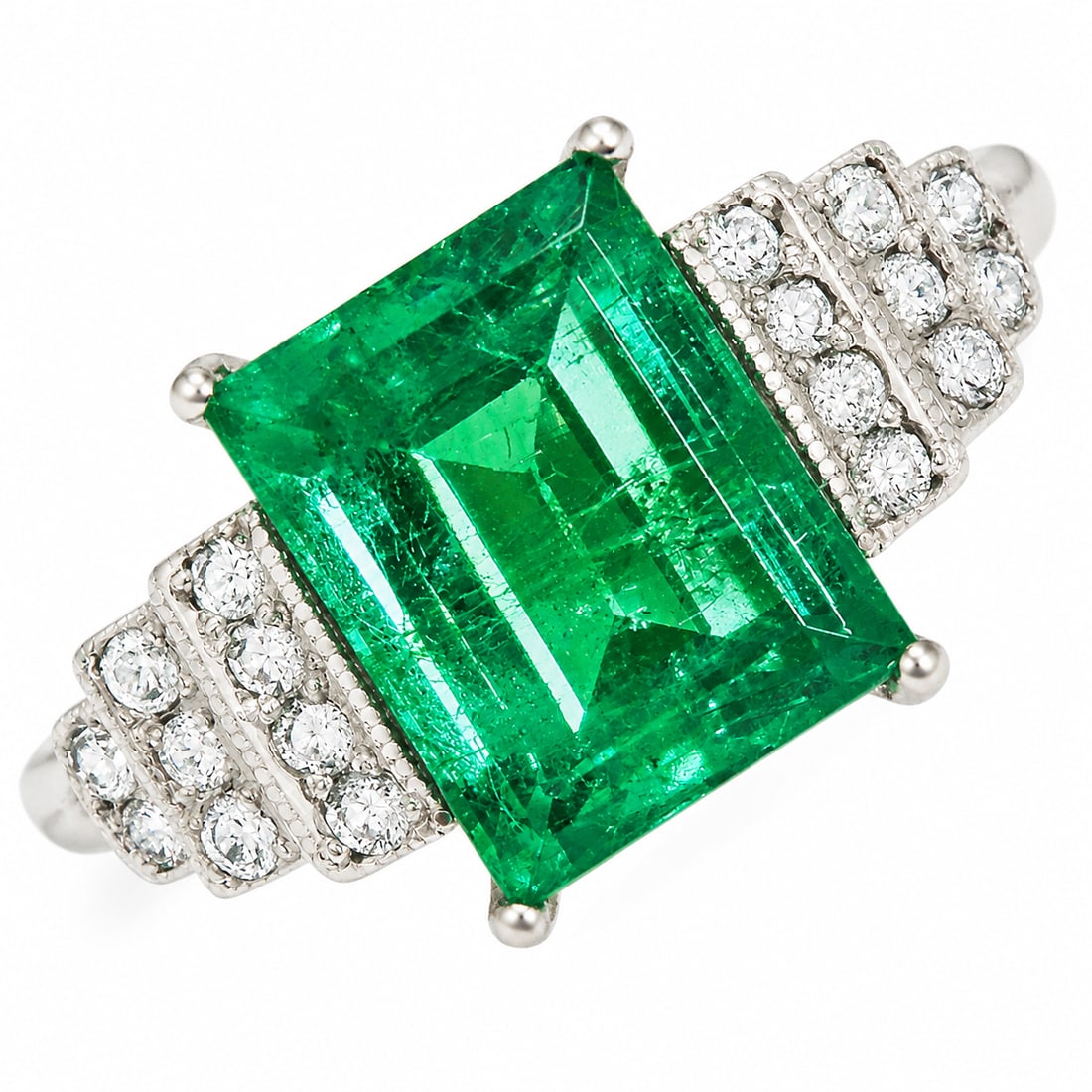 EMERALD AND DIAMOND RING (1 of 1)