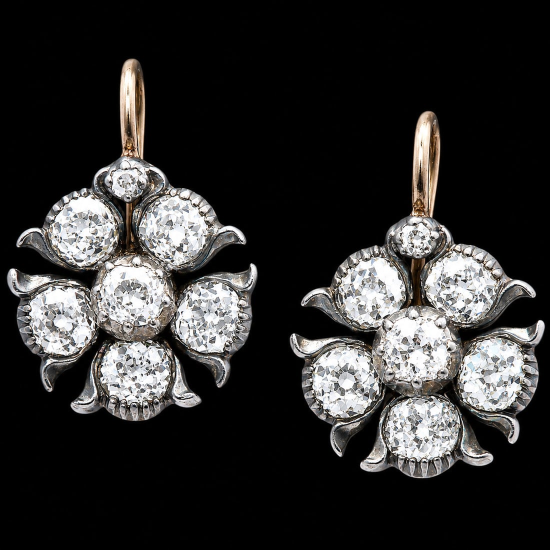 ANTIQUE DIAMOND CLUSTER EARRINGS (1 of 1)