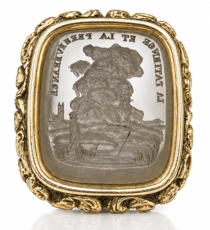 RARE ANTIQUE INTAGLIO FOB SEAL WITH HIDDEN COMPARTMENT (1 of 1)