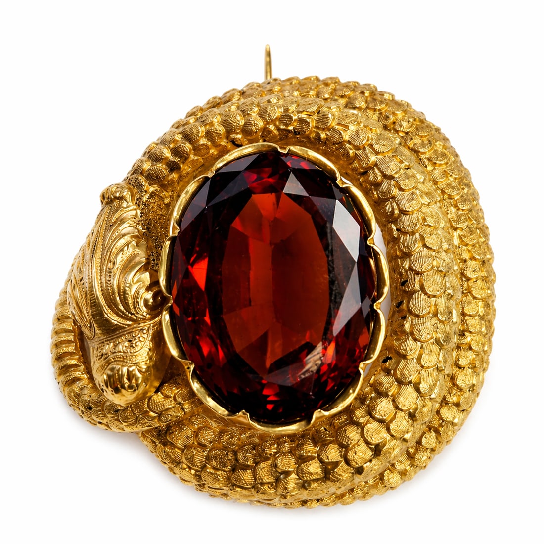 IMPRESSIVE SNAKE CITRINE BROOCH (1 of 1)