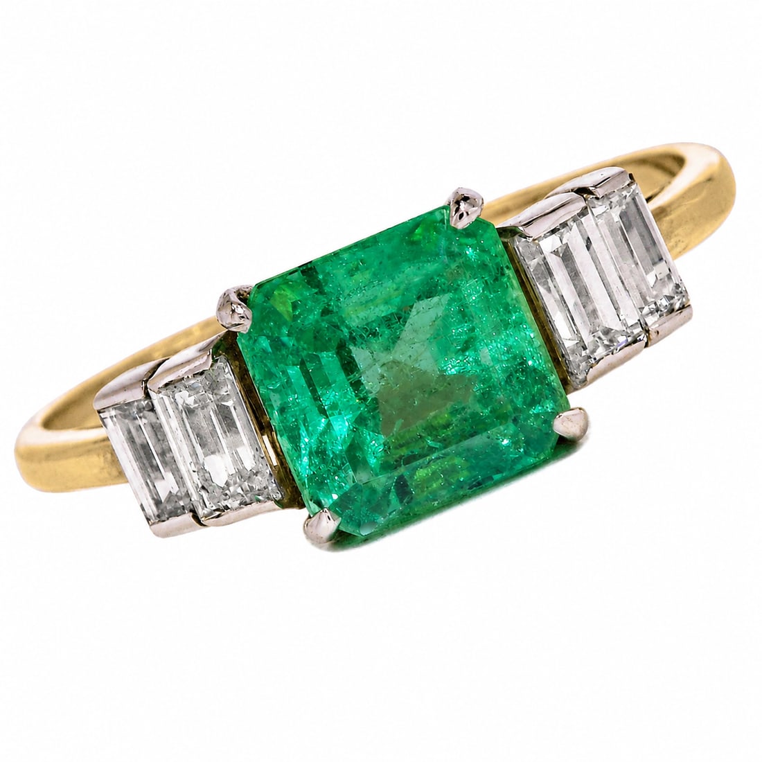 EMERALD AND DIAMOND RING (1 of 1)