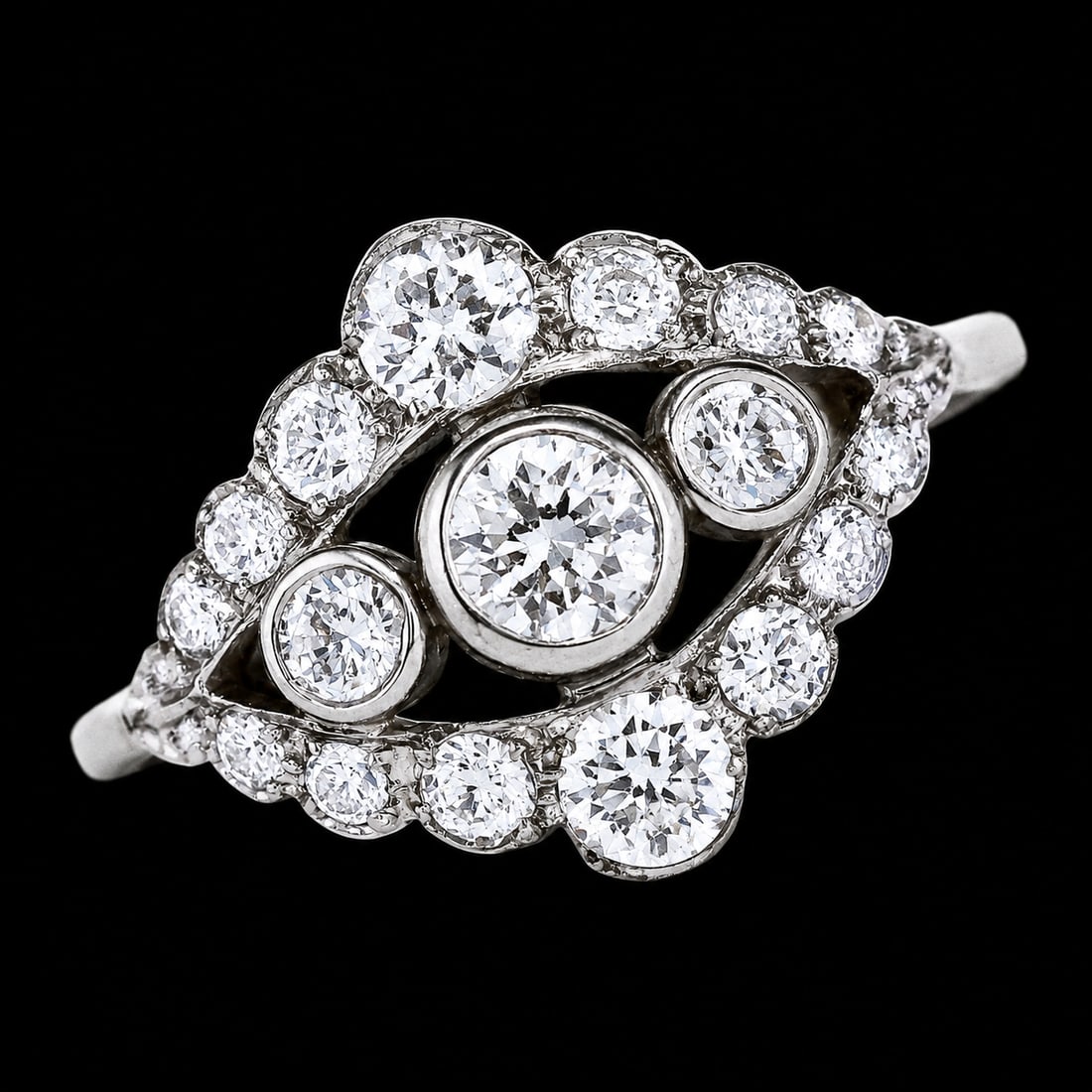 EDWARDIAN DIAMOND CLUSTER RING (1 of 1)
