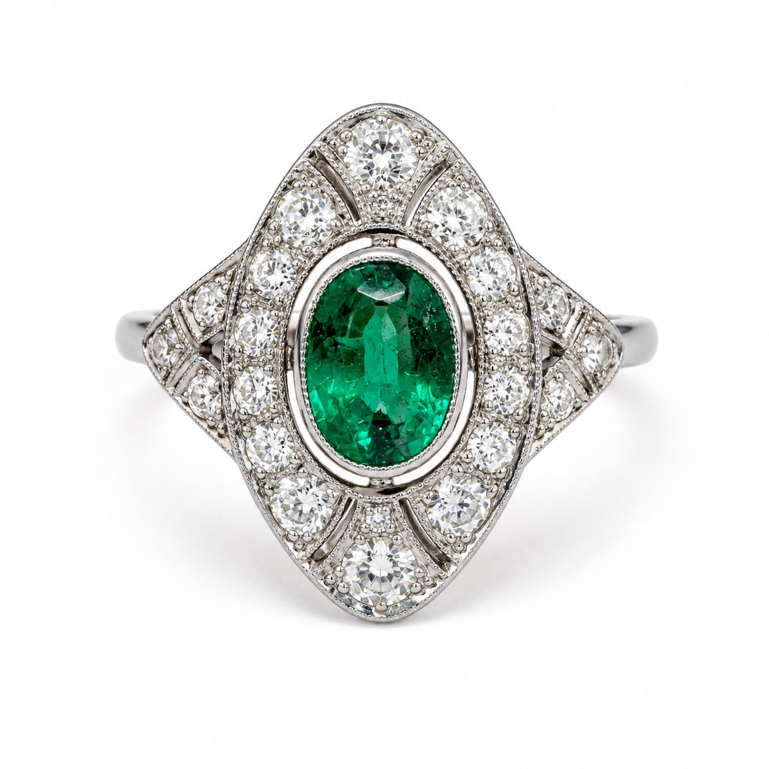 ART-DECO EMERALD AND DIAMOND RING (1 of 1)