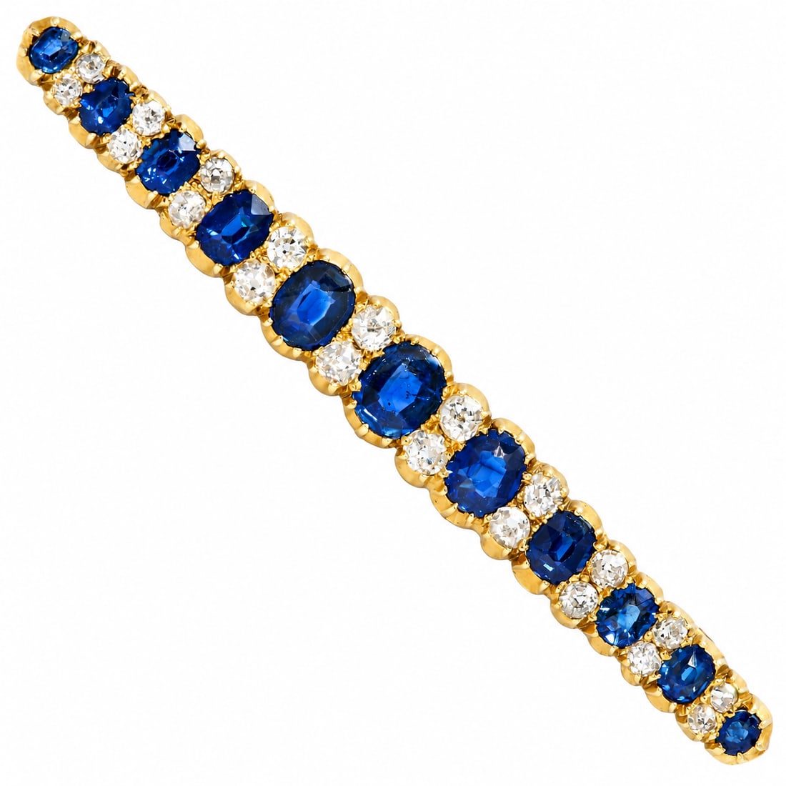 ANTIQUE SAPPHIRE AND DIAMOND BROOCH (1 of 1)