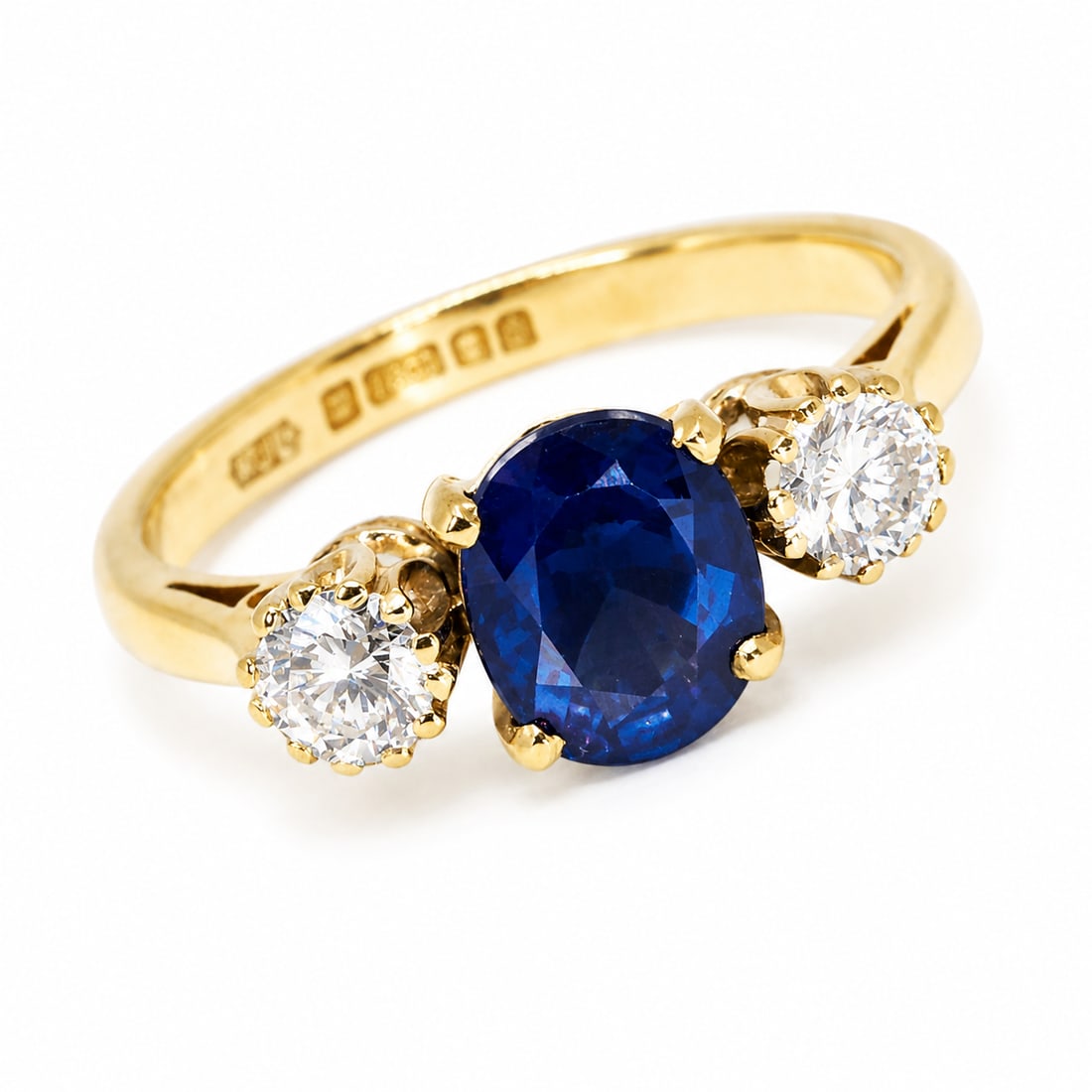SAPPHIRE AND DIAMOND CLUSTER RING (1 of 1)