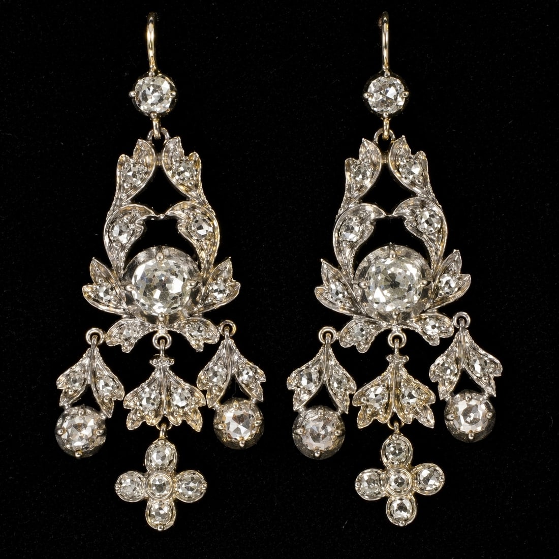 PAIR OF VICTORIAN DIAMOND DROP EARRINGS (1 of 1)