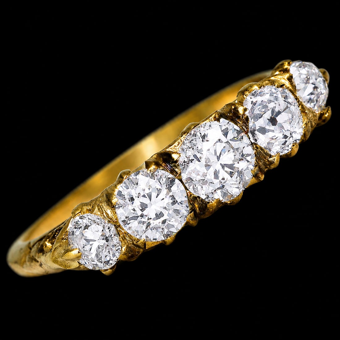 ANTIQUE DIAMOND 5-STONE RING (1 of 1)