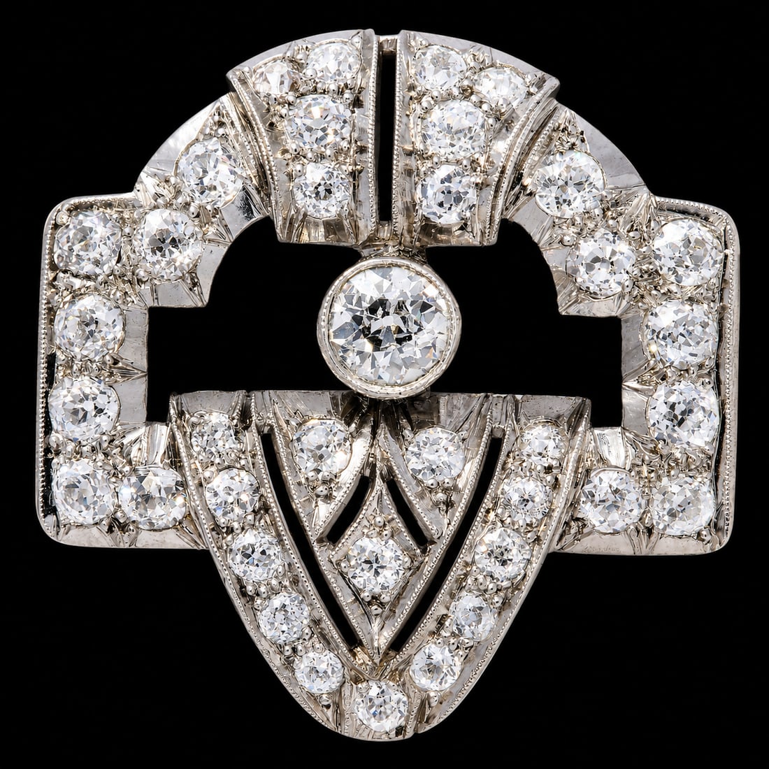 ART-DECO DIAMOND BROOCH (1 of 1)