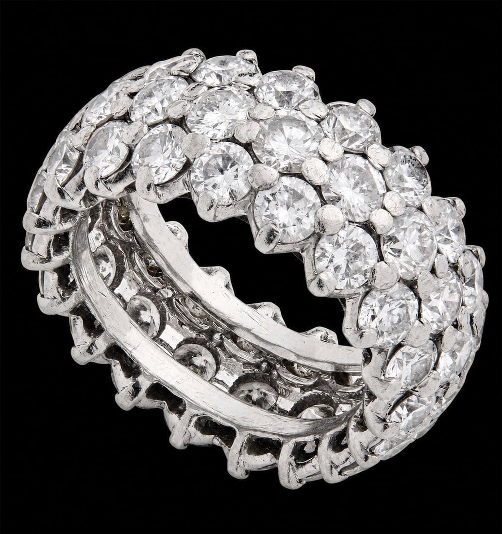 UNUSUAL DIAMOND 3-ROW ETERNITY RING (1 of 1)