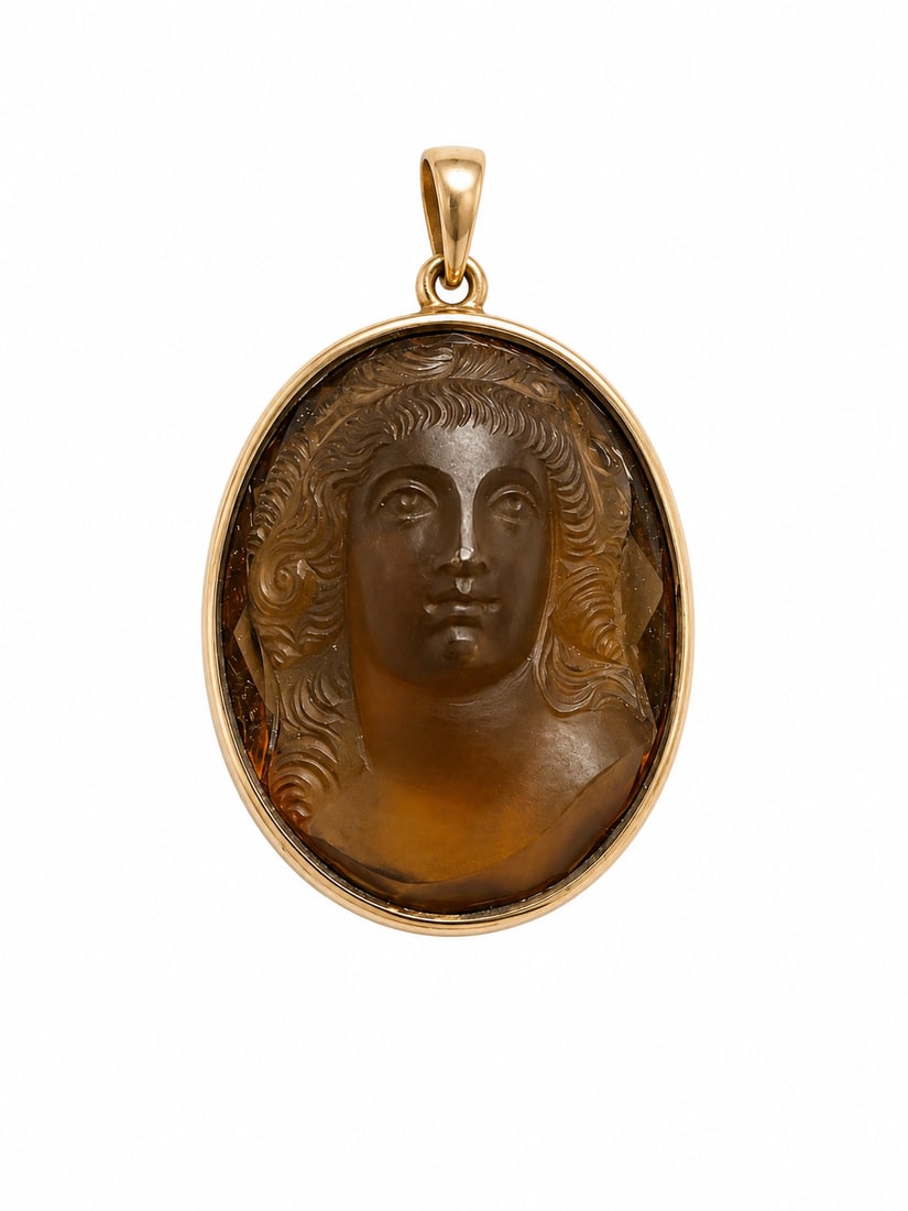 ANTIQUE HARDSTONE CAMEO PENDANT (1 of 1)