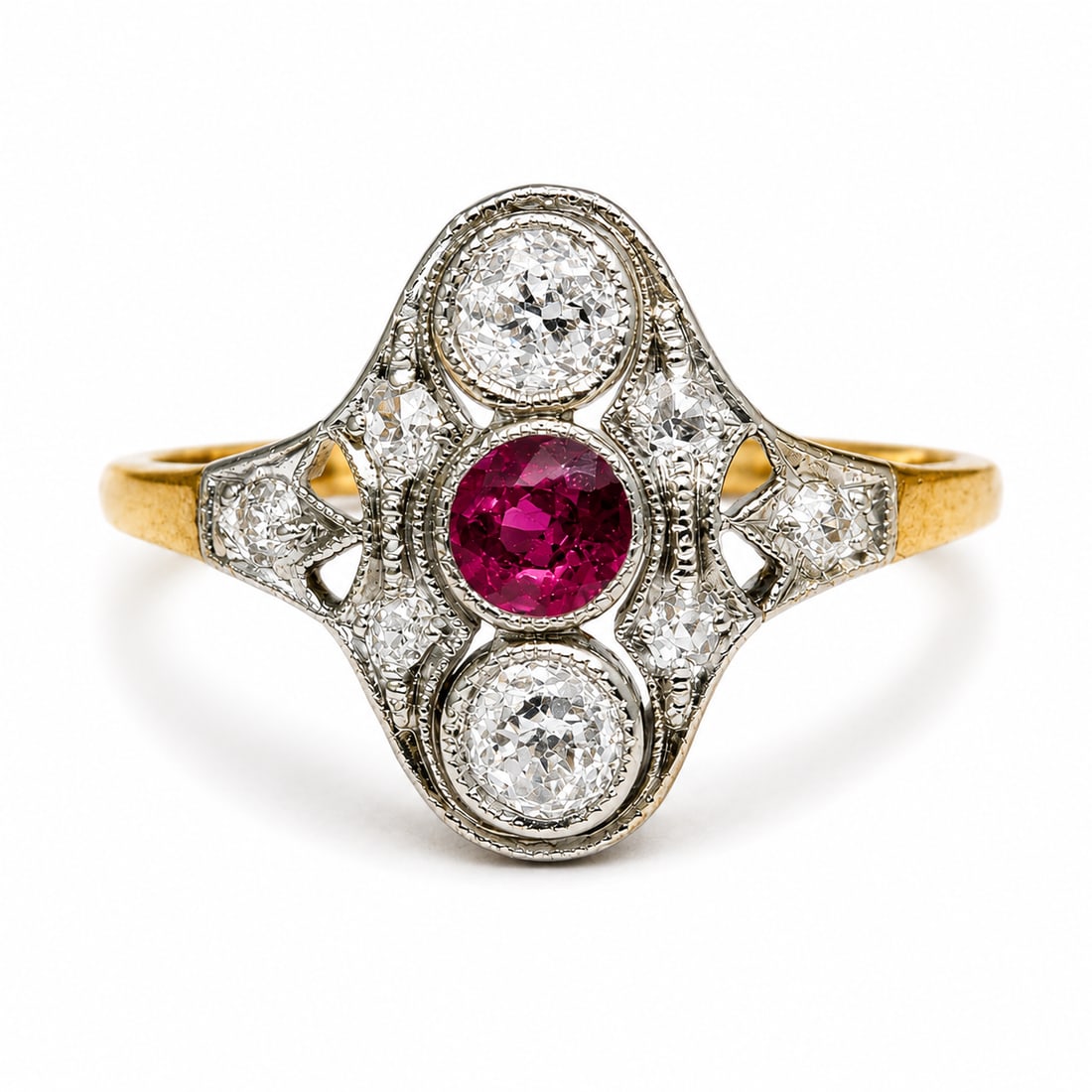 ART-DECO RUBY AND DIAMOND RING (1 of 1)