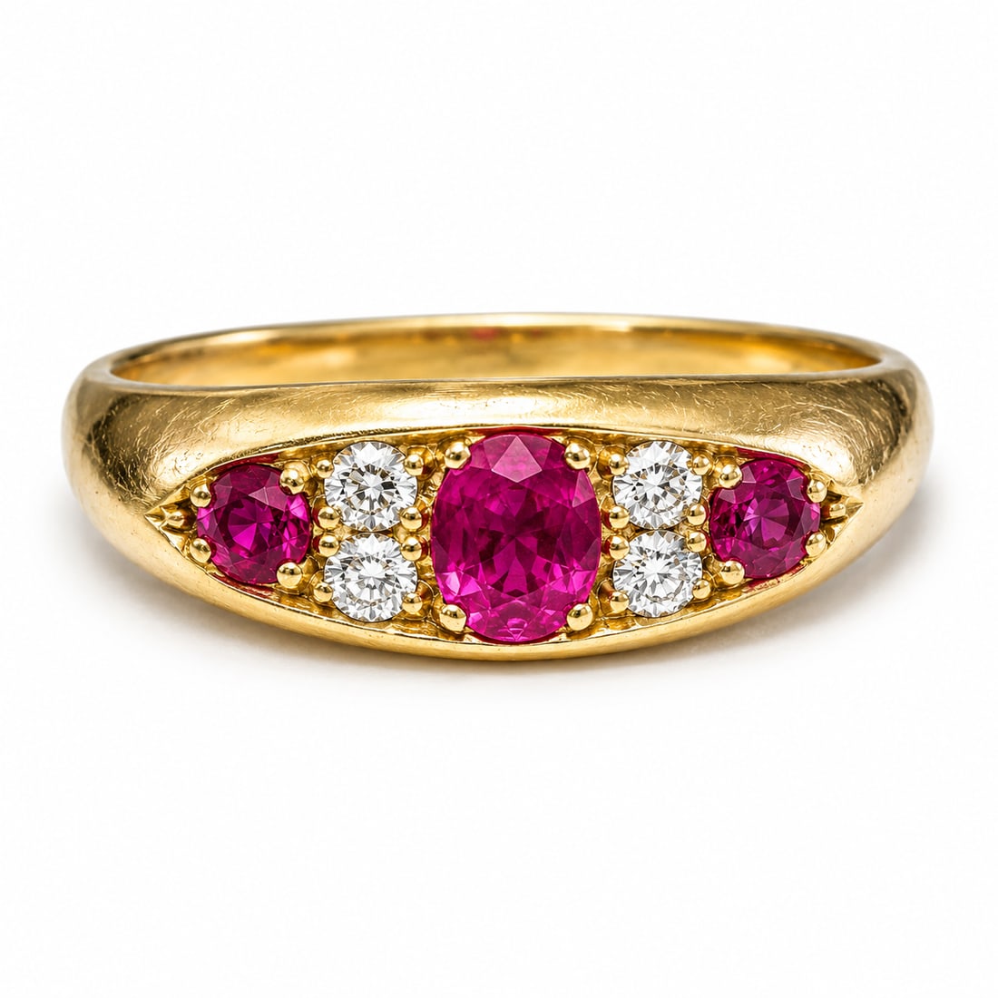 RUBY AND DIAMOND STONE RING (1 of 1)