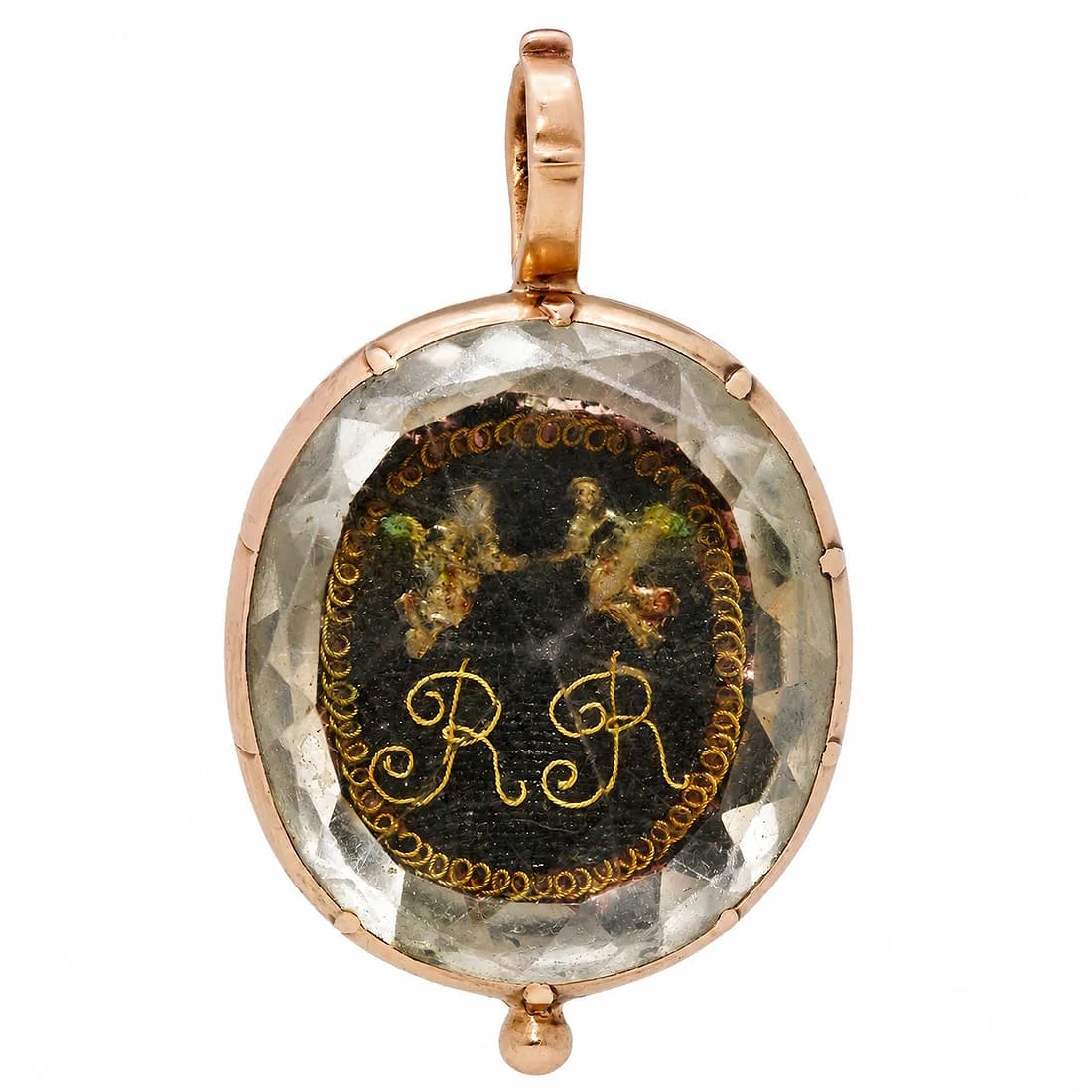 RARE GOLD CHARLES II ROCK CRYSTAL PENDANT CIRCA 1680: RARE GOLD CHARLES II ROCK CRYSTAL PENDANT CIRCA 1680 7.6 grams in great condition fine craftsmanship L 3.8 cm
