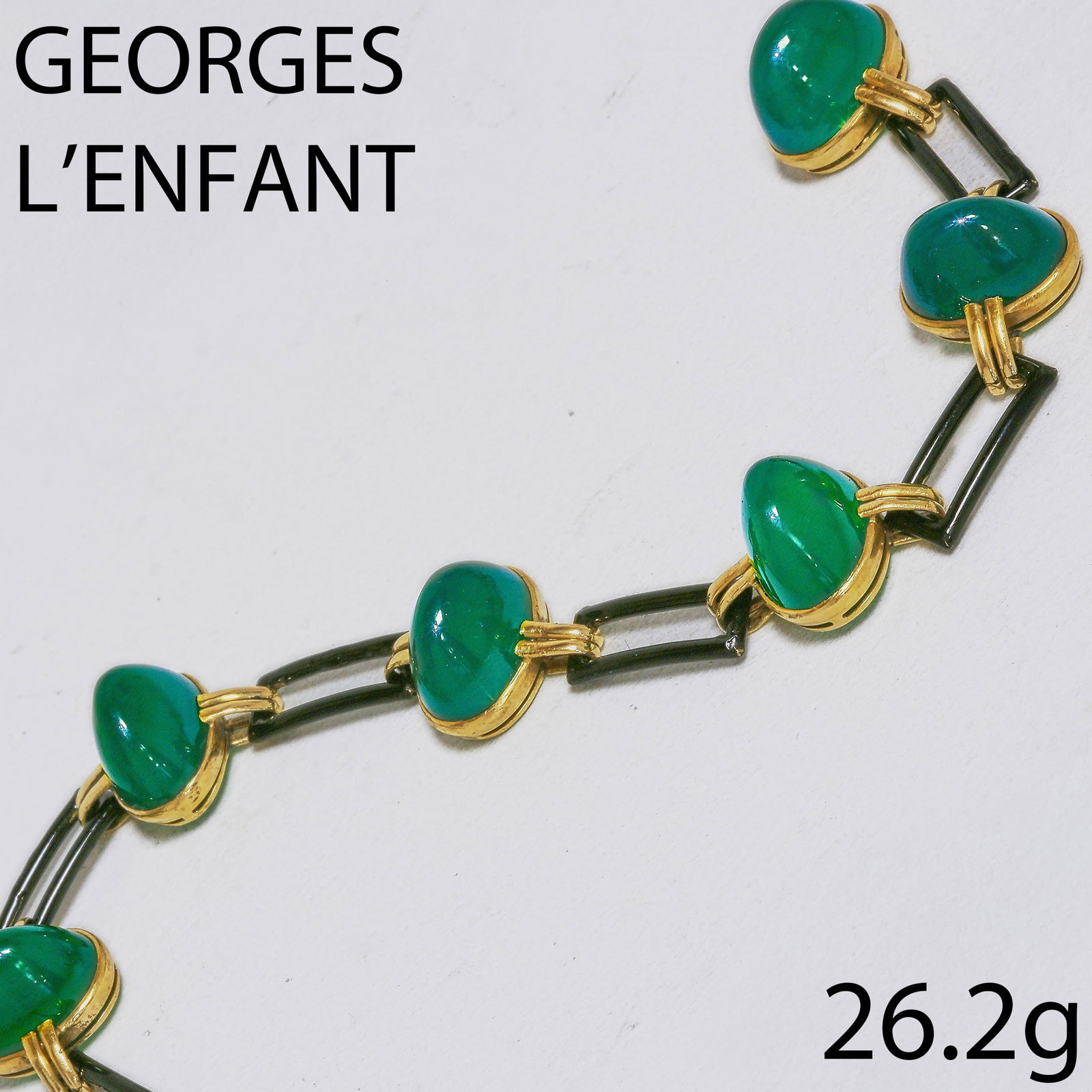 GEORGES LENFANT, FINE CHALCEDONY AND LACQUER BRACELET (1 of 1)