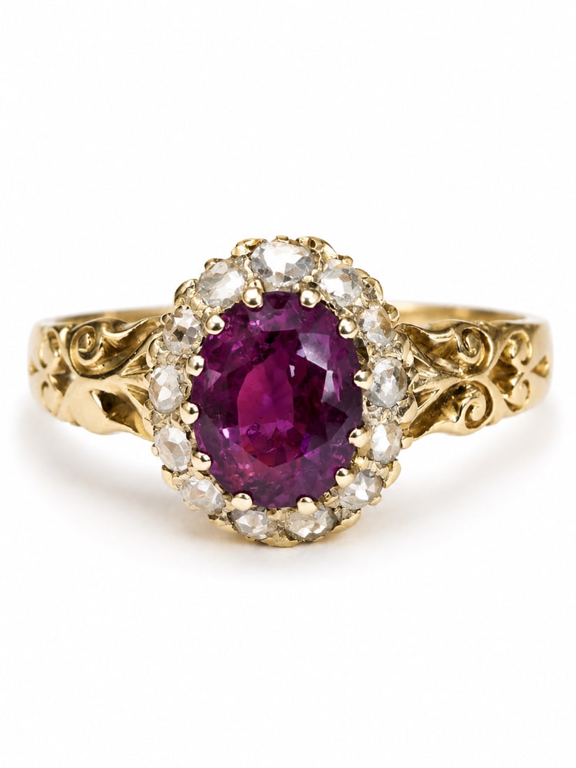 RUBY AND DIAMOND CLUSTER RING (1 of 1)