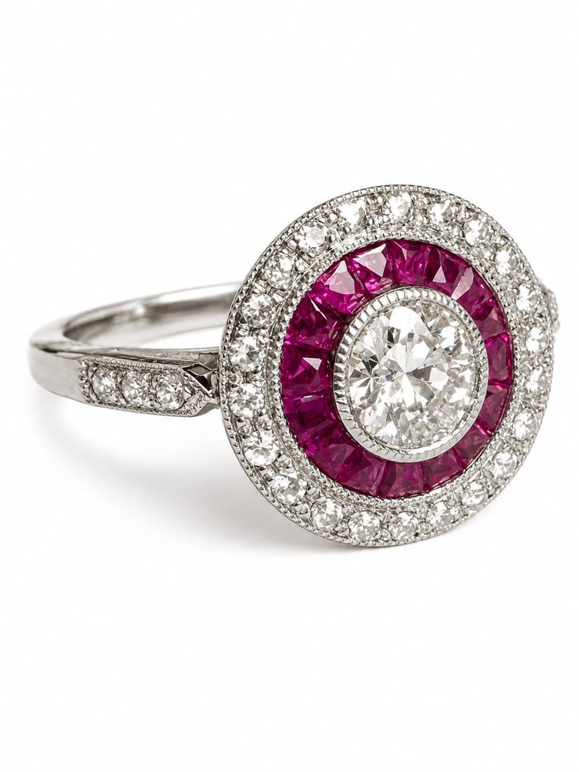 RUBY AND DIAMOND CLUSTER RING (1 of 1)