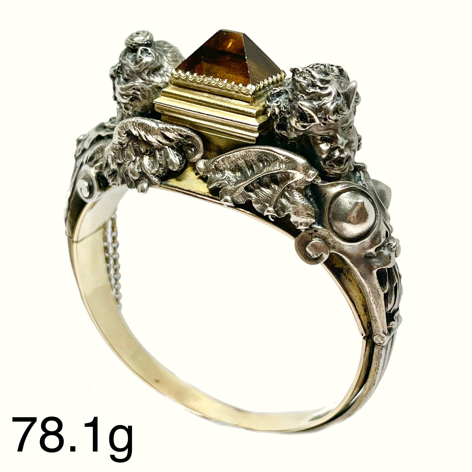 FROMENT MEURICE (attrib.) CITRINE CHERUB OPENING BANGLE (1 of 1)