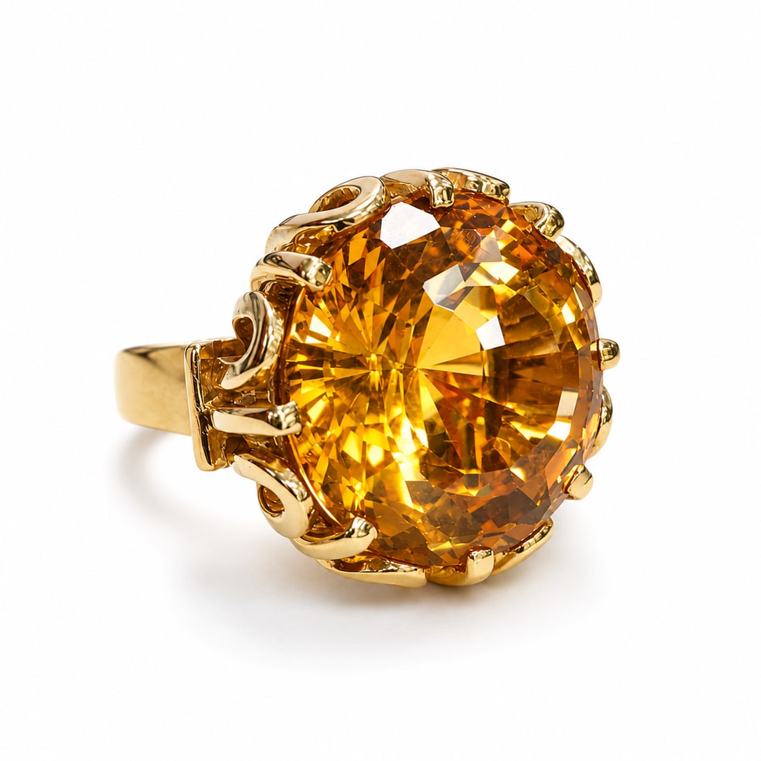 FINE CITRINE SOLITAIRE RING (1 of 1)