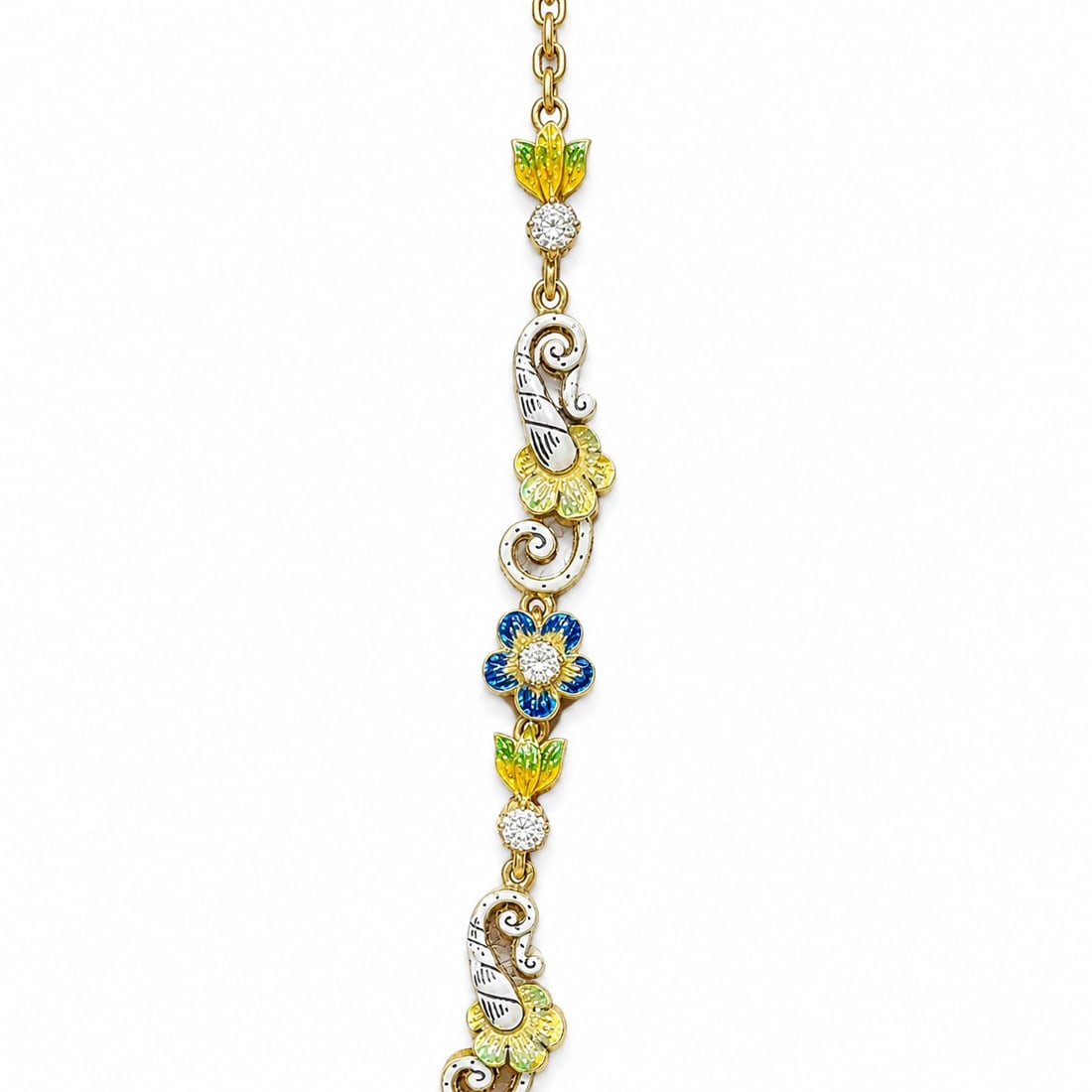 IMPORTANT GEM SET OPAL AND ENAMEL PENDANT NECKLACE: IMPORTANT GEM SET OPAL AND ENAMEL PENDANT NECKLACE 26.3 grams high carat gold circa 1890, the detachable pendant centrally-set with a heart-shaped opal and old-brilliant-cut cluster to the openwork sc