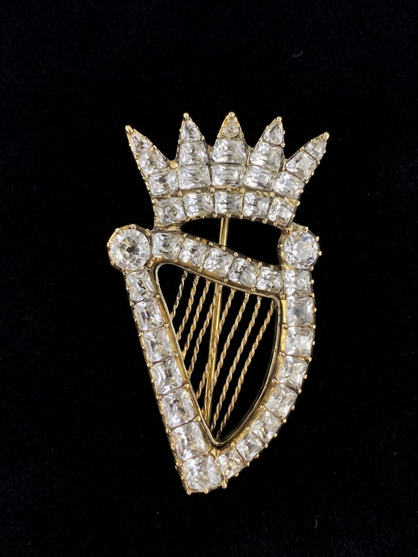 GEORGIAN IRISH/CELTIC HARP BROOCH (1 of 1)
