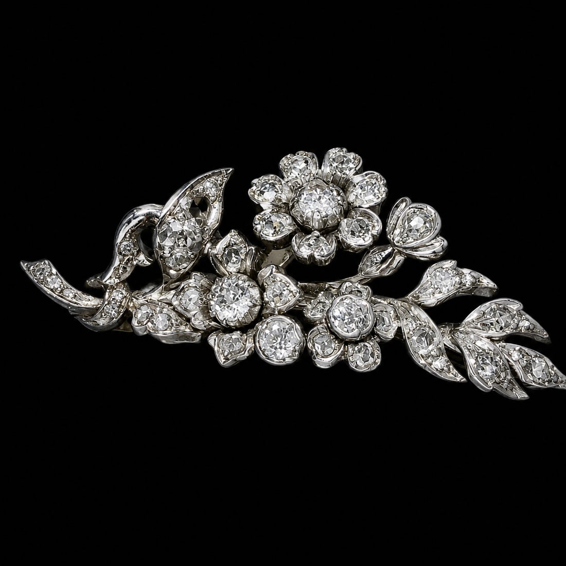 VICTORIAN DIAMOND SPRAY BROOCH (1 of 1)