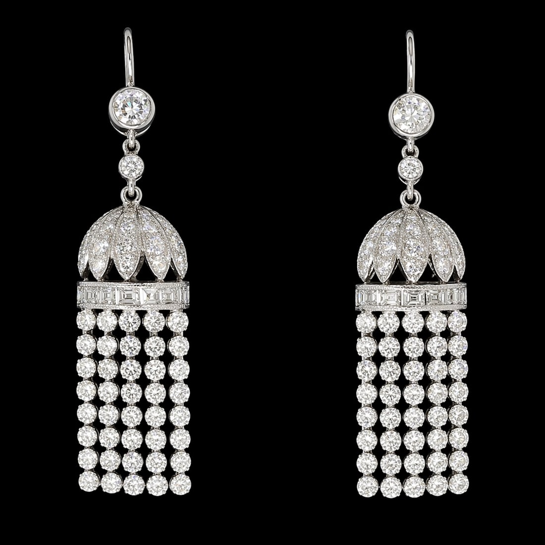 PAIR OF ART-DECO DIAMOND TASSEL EARRINGS (1 of 1)