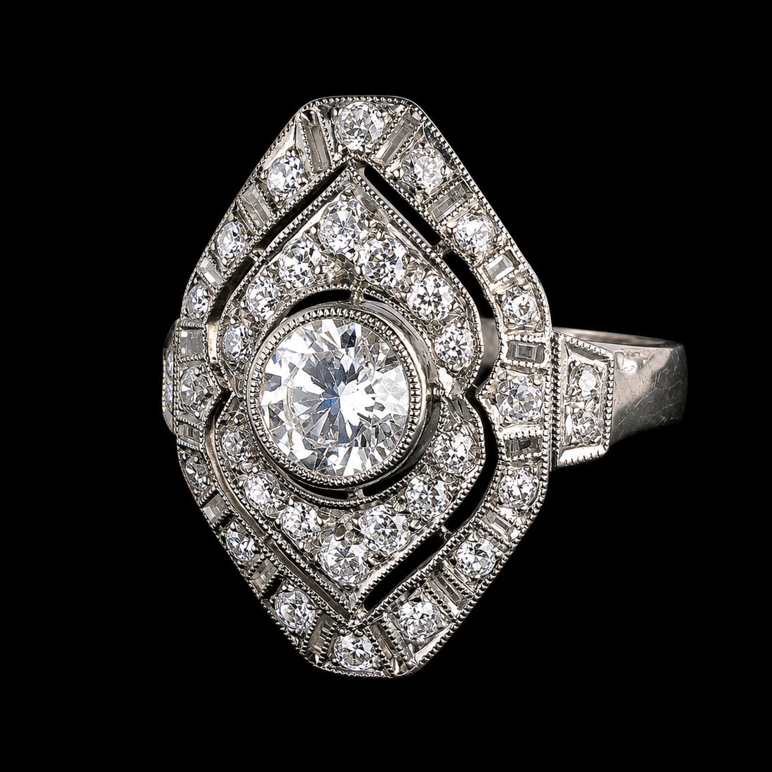 ART-DECO DESIGN DIAMOND RING (1 of 1)