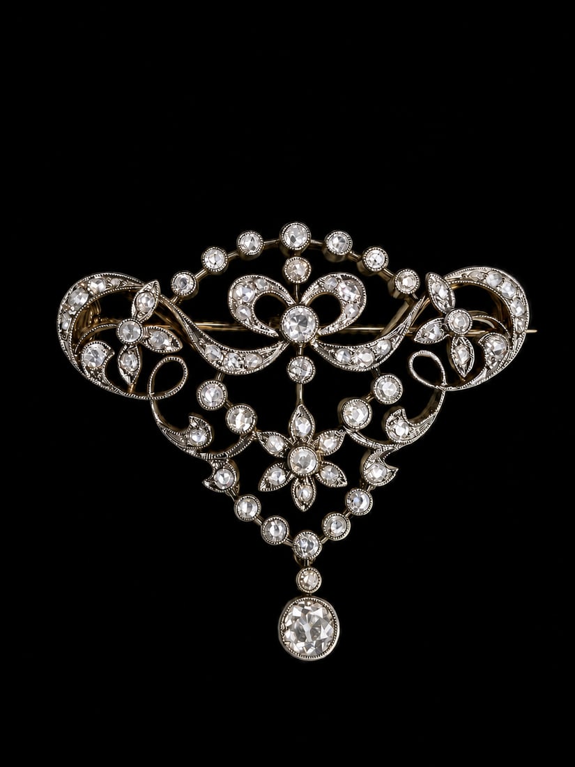 EDWARDIAN DIAMOND BROOCH (1 of 1)