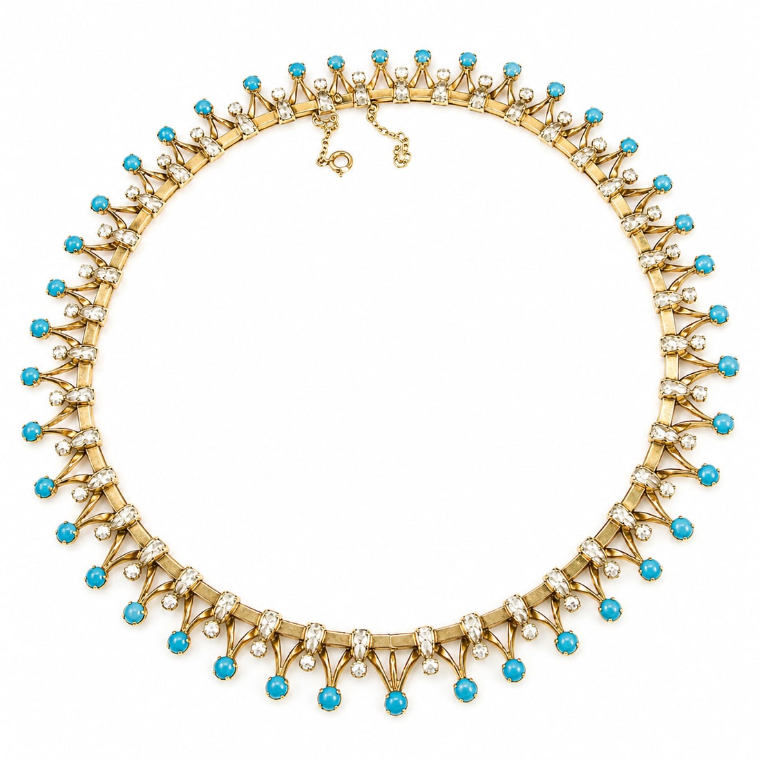 ELEGANT TURQUOISE AND DIAMOND NECKLACE (1 of 1)