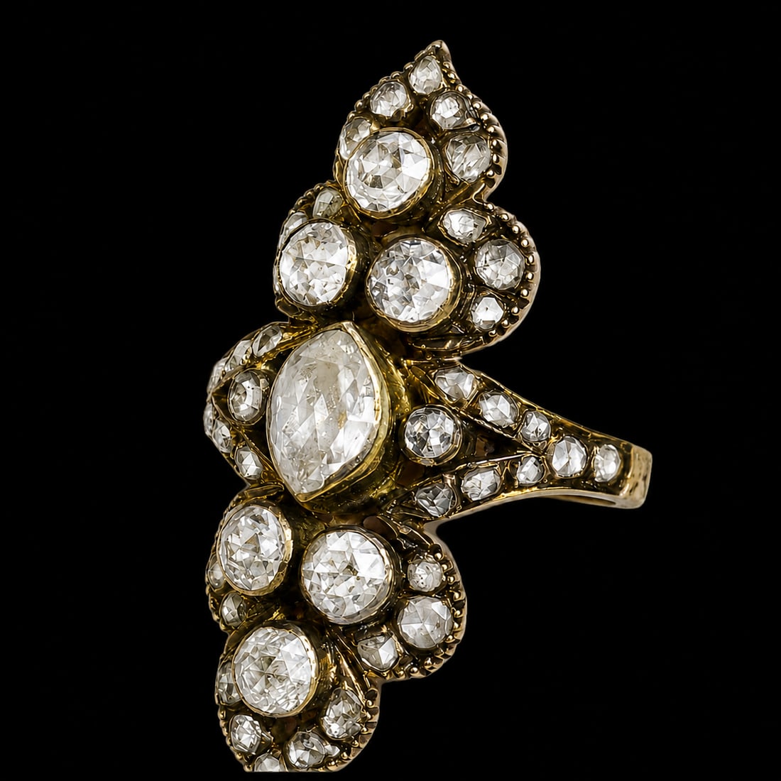 ANTIQUE DIAMOND NAVETTE SHAPED RING, (1 of 1)