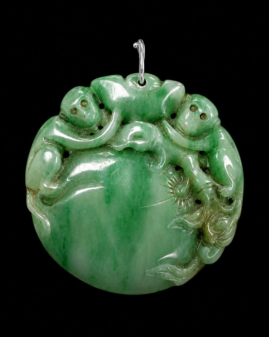 CARVED JADE PENDANT, (1 of 1)