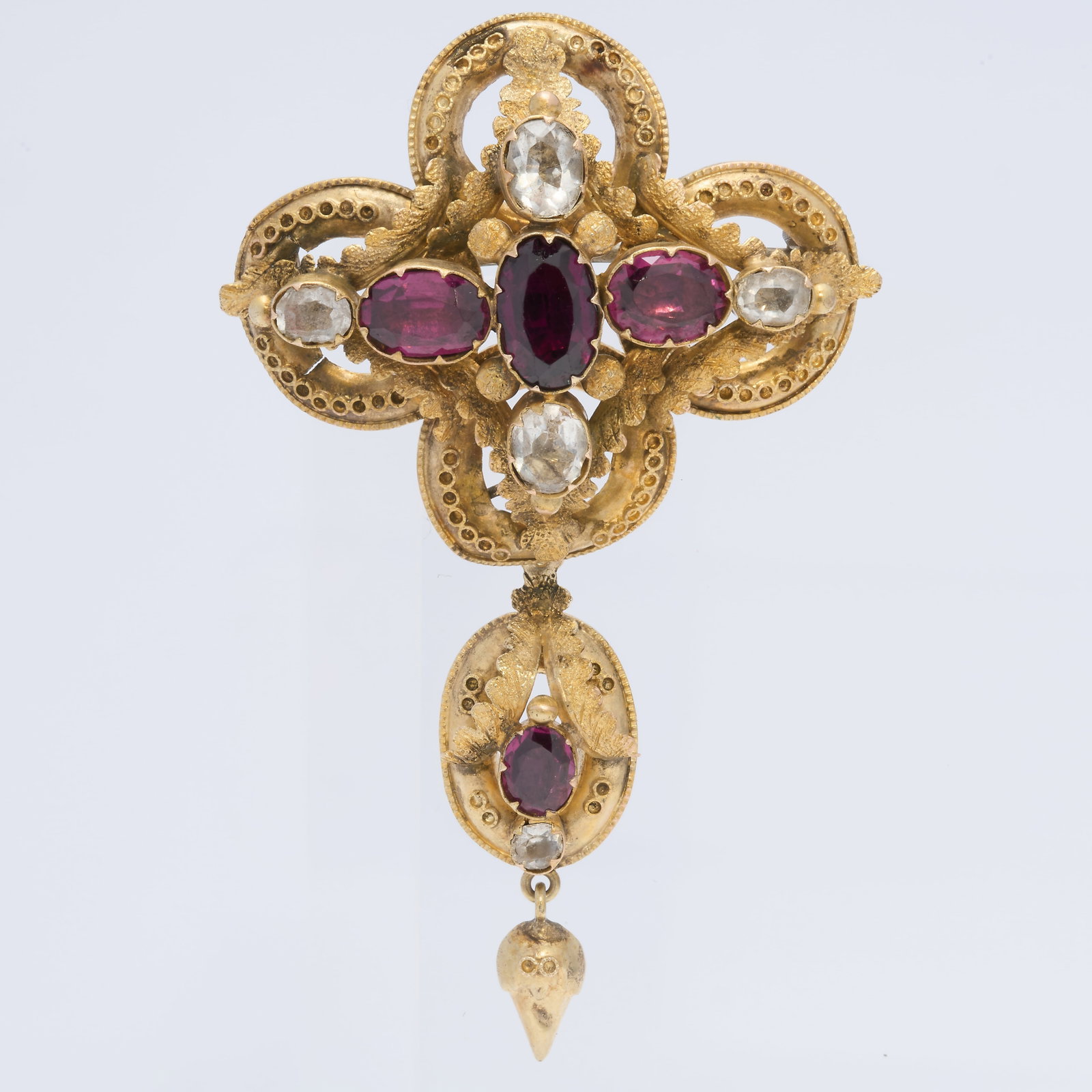 VICTORIAN GARNET DROP BROOCH, (1 of 1)
