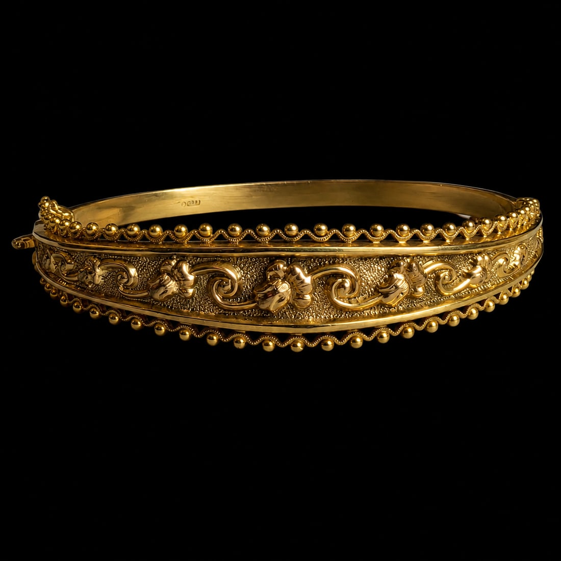 GOLD HINGED BANGLE, (1 of 1)