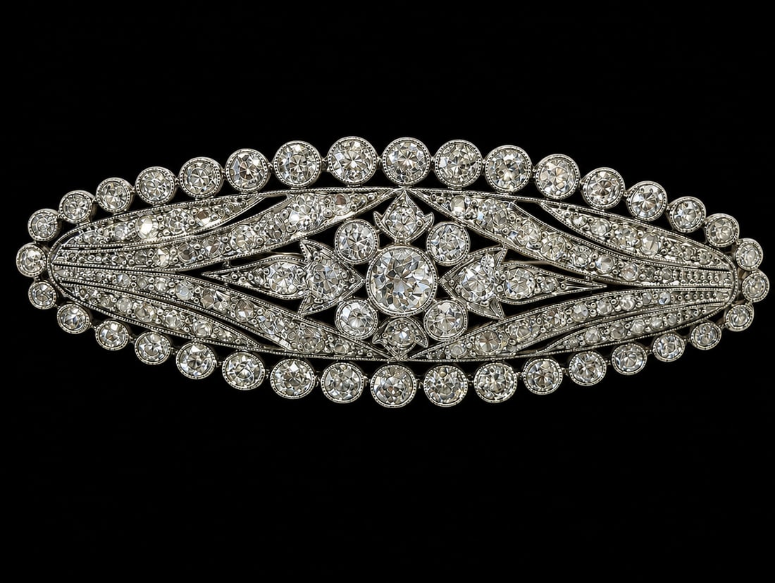 LARGE DIAMOND BROOCH, (1 of 1)