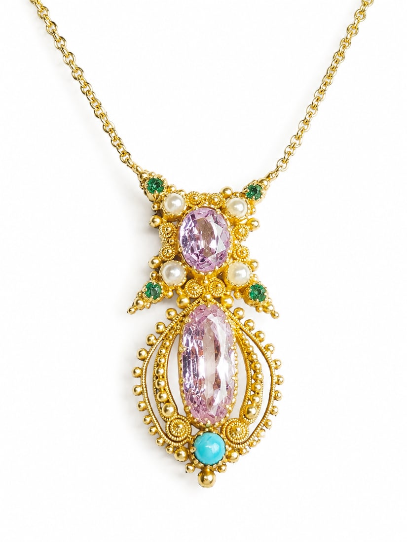 ANTIQUE GEM SET TOPAZ NECKLACE (1 of 1)