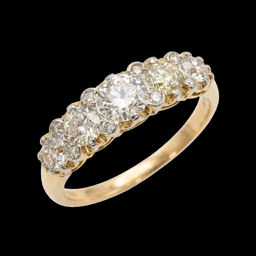 ANTIQUE 5-STONE DIAMOND RING (1 of 1)