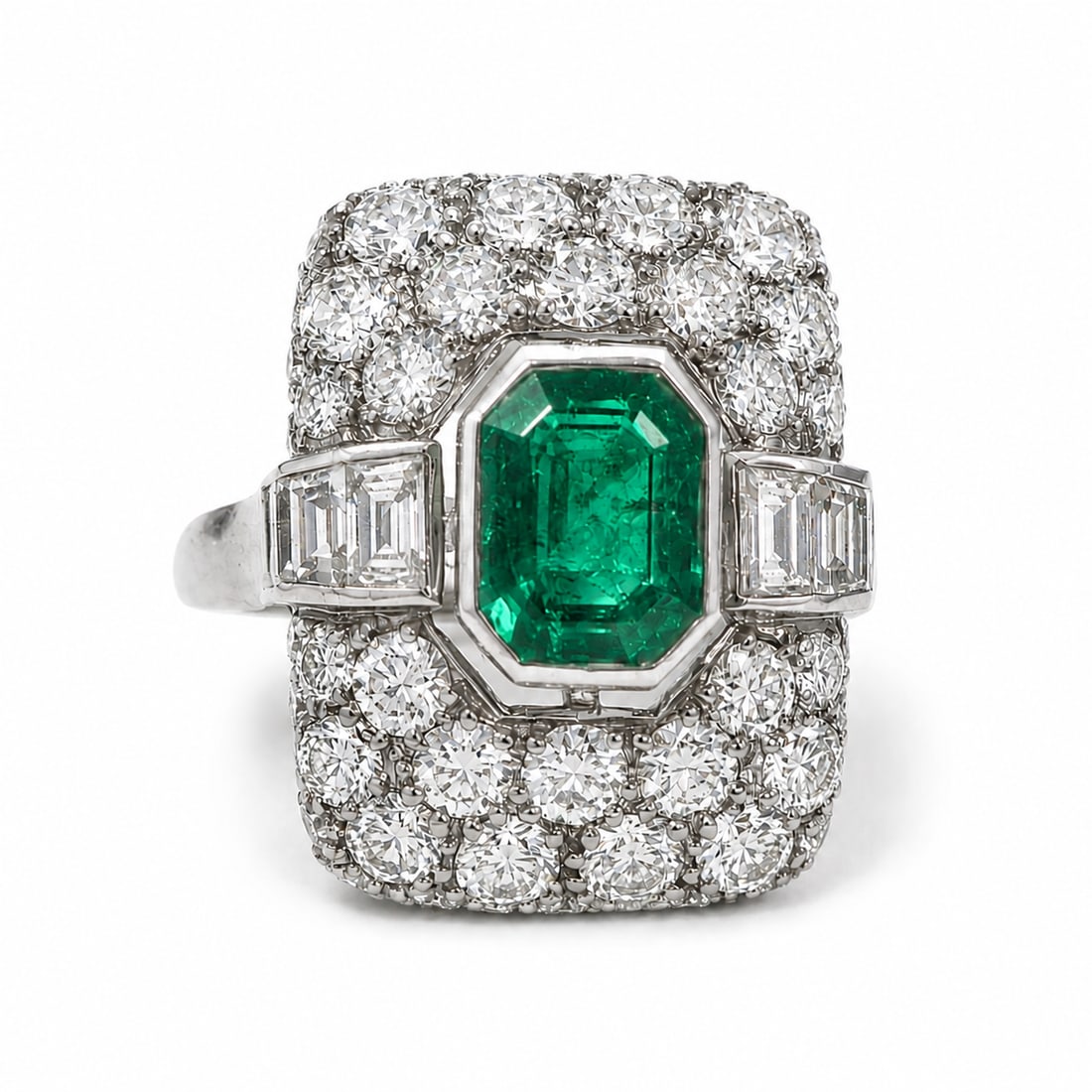 ART-DECO EMERALD AND DIAMOND RING (1 of 1)